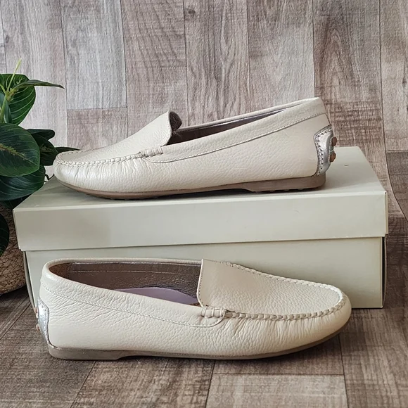 Peter Millar Driving Loafers in Sand Full-Grain Leather Size 8 - Picture 4 of 14